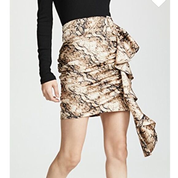 Ronny Kobo Lauryn Snake Skin Draped Animal Print Mini Skirt New Size Medium